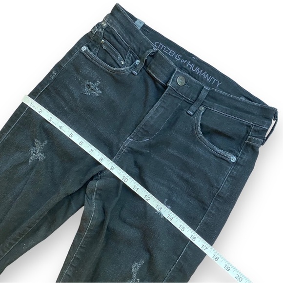 Citizens of Humanity Rocket Washed Black Distressed High Rise Skinny Jeans - Picture 13 of 16
